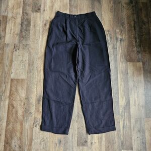 Vintage KGR Petites Black 100% Worsted Wool High Waisted Tapered Trousers...